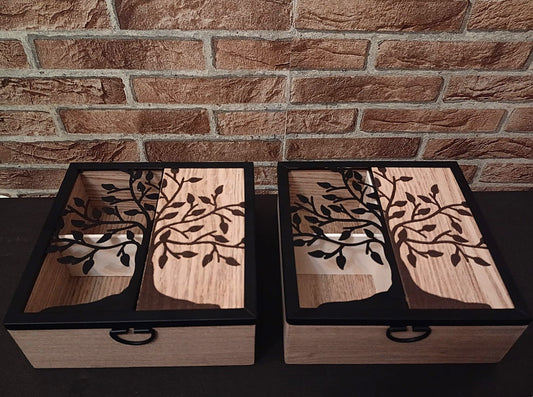 Pack 2 Cajas Organizadoras de Madera y Decorativas estilo Nórdico