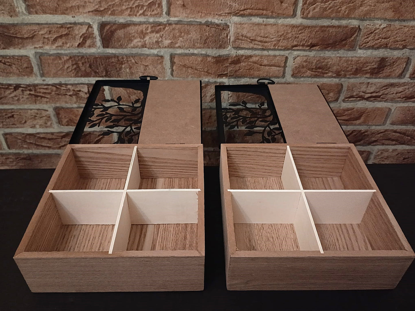Pack 2 Cajas Organizadoras de Madera y Decorativas estilo Nórdico